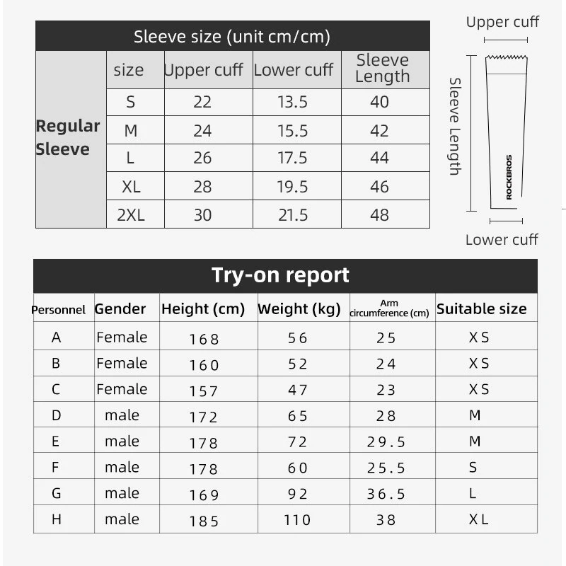 (image for) ROCKBROS Ice Silk Fabric Cycling Hand Support UPF 50+ Sun Protection Breathable High Elasticity Running Grip Stitching Sleeve for Running Riding Outdoors Sports